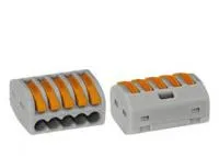 Клемма Wago 5x(0.5-4.0) мм 222-415 рычажковая универсальная (40шт)